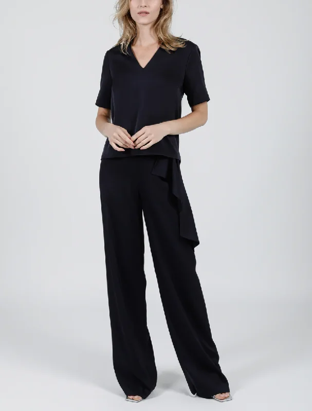 Hilton  Hollis Printemps Sateen Pant Midnight Casual Wide Pants