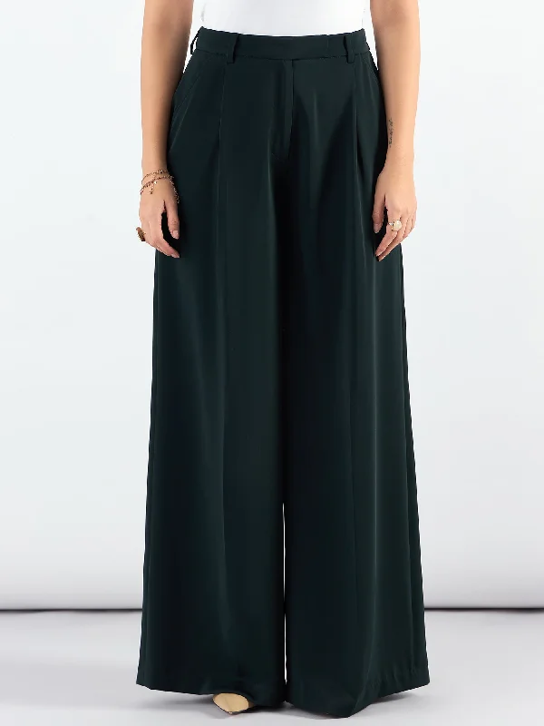 Relaxed Straight Leg Straight Fit High Waist Wide Leg Trouser In Stretchable Fabric Trousers Fleece Cozy