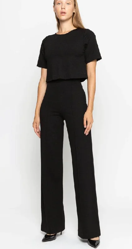 Ripley Rader Ponte Knit Straight Leg Pant Black Modern Stretch Trousers