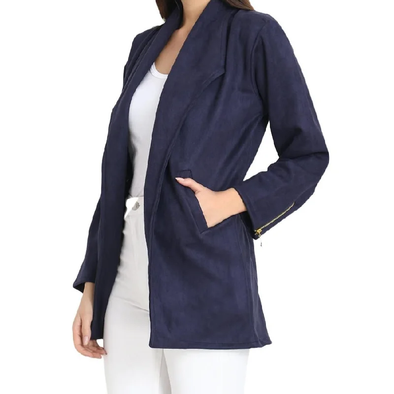 Women's Suede Solid Jacket Satin Jacket Silk Jacket Chiffon Jacket