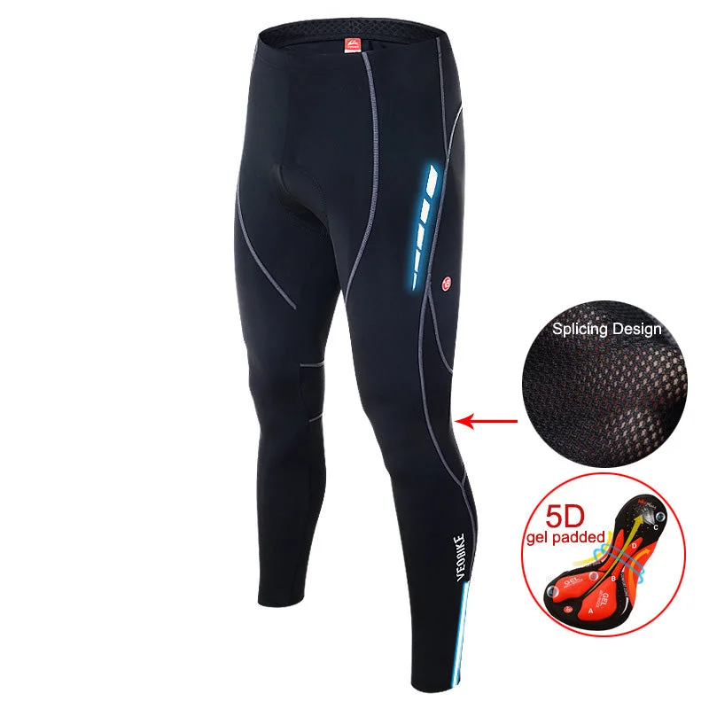 Men Long Cycling Pants Mtb Bike Trousers Mens Bicycle Shorts Gel Padded 5d Sportswear Reflective Tights Shorts Cycle Clothing Trousers Formal Black