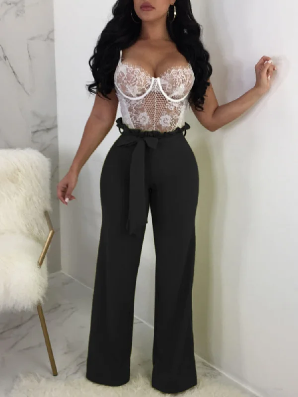 Wide Leg Pants Palazzo Pant High Waist Trouser Trousers Cargo pockets