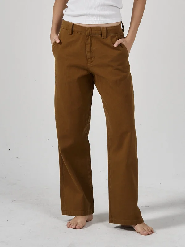 Lax Low Slung Pant - Tobacco Comfortable Cargo Pants