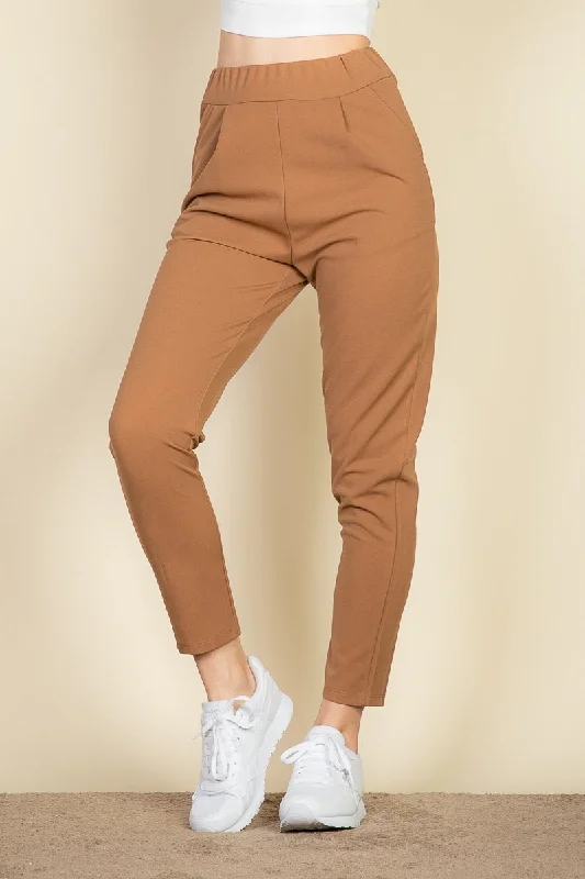 Tapered Trousers with Front Pleats Trousers Leisure Comfortable