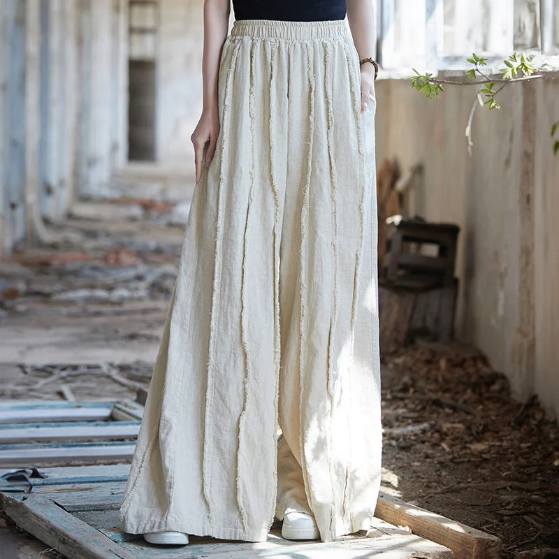 Panel Brushed Cotton And Linen Trousers Trousers Summer Linen