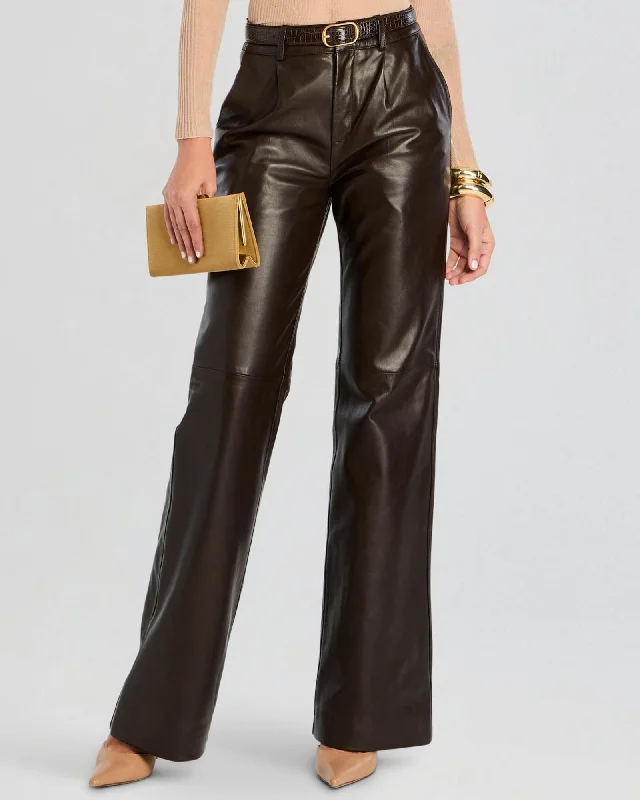 Chader Leather Pants Stretch Fit Pants