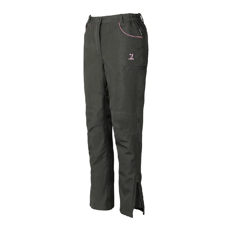 Percussion Women's Stronger Trousers - Green Trousers High Rise Slim Fit