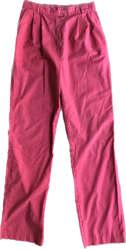 80s Fashion Place Red Pleat Trouser     W26 Trousers Bootcut Casual