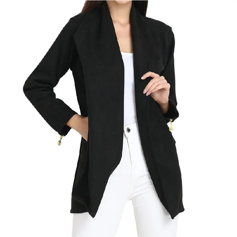 Women's Suede Solid Jacket Lace Jacket Ribbed Jacket Sequined Jacket