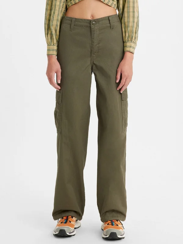 ’94 Baggy Cargo Army Green Pants Fashionable Tapered Leg Pants