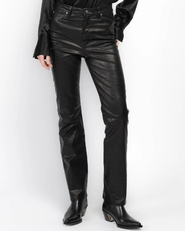 Leather Ruler Pants Comfortable Jogger Trousers