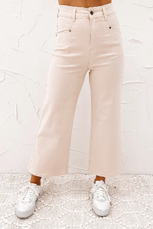 Hilary Pant Oatmeal Chic Checkered Pants