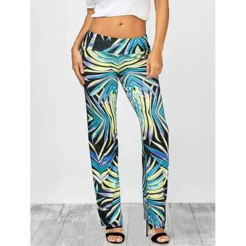 Abstract Print Wide Leg Pants - Xl Classic Chino Pants