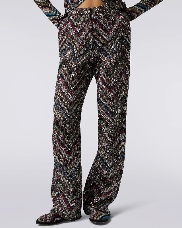 Zigzag Trousers Trousers Palazzo Wide Leg