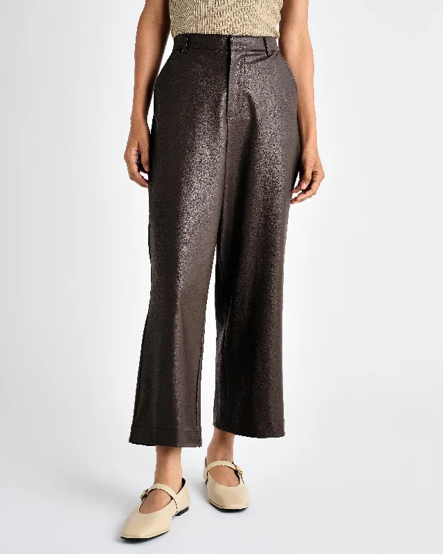 VEGAN LEATHER ANKLE TROUSER Trousers Versatile Stylish