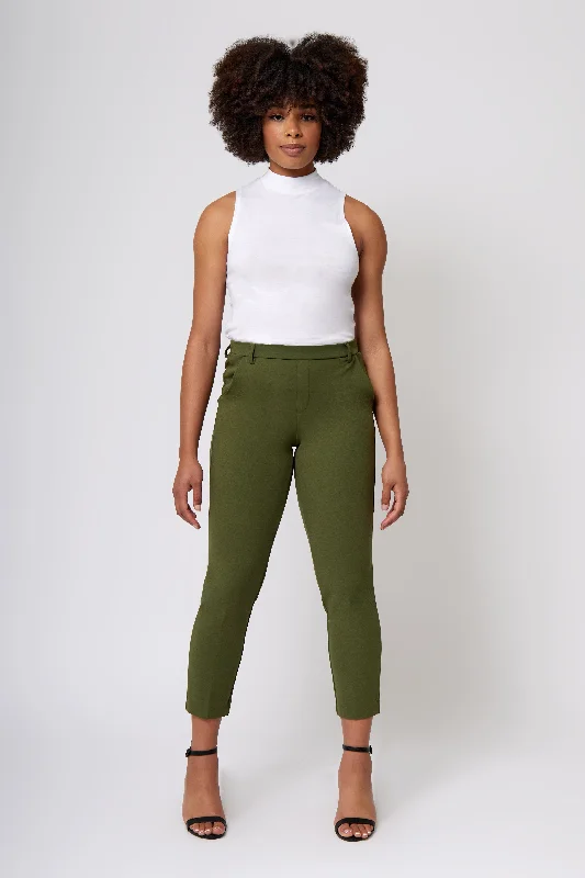 Pull-on Crop Knit Crepe Trousers Trousers Recommended Stylist