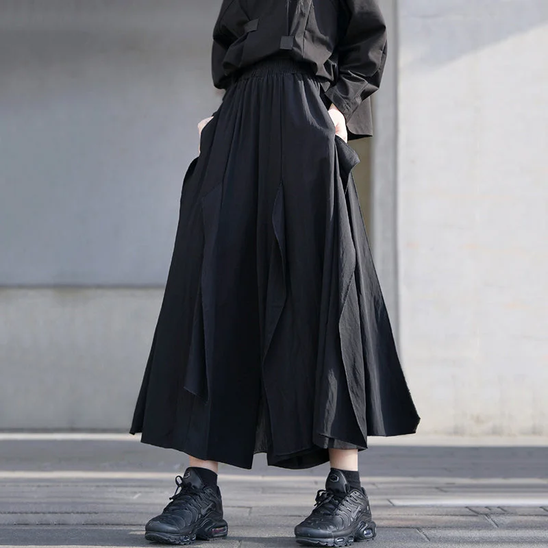 Irregular High Waisted Loose Trousers Trousers Cargo pockets