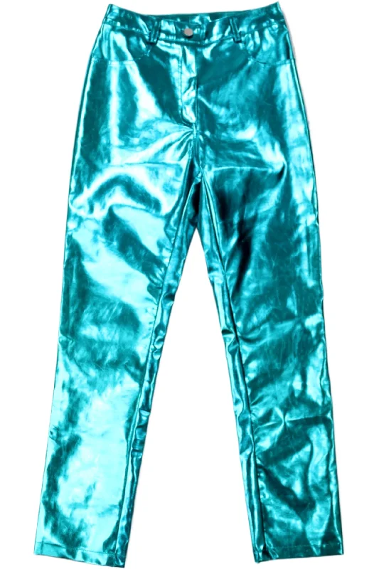 AMY LYNN - Lupe Blue Metallic Trousers Trousers Essential Wardrobe