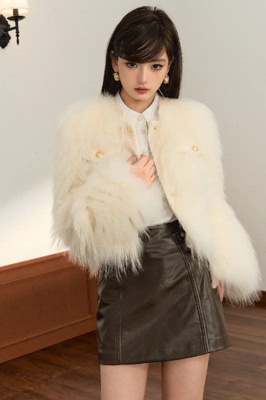 Noble Style Fur Short Jacket OSH0091 Chenille Jacket Brocade Jacket Lace Jacket