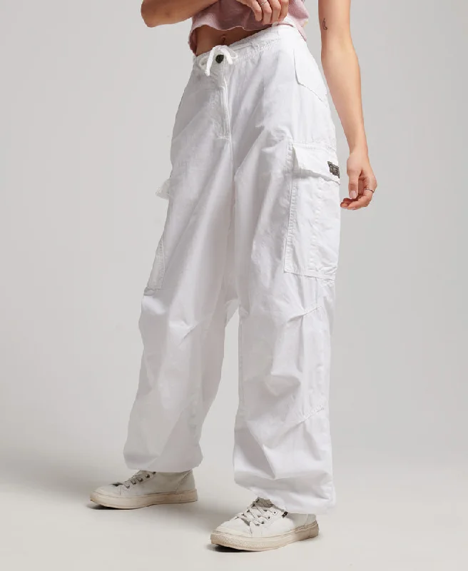 Vintage Baggy Parachute Pants | Optic Stylish Paperbag Waist Pants