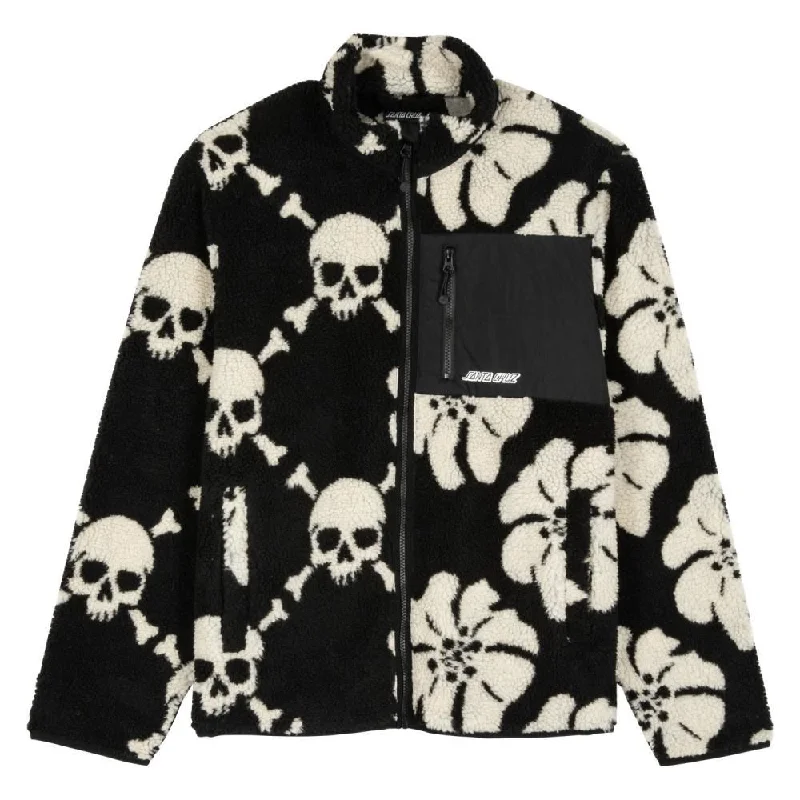 Santa Cruz Jacket Meyer Freestyle - Chalk / Black Print Jacket Jacquard Jacket Patchwork Jacket