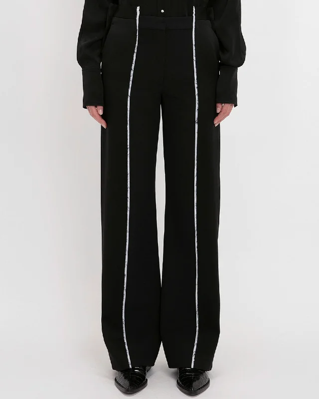 Deconstructed Trousers Trousers Striped Patterned