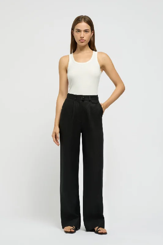 Martine Linen Trousers Trousers sophisticated sleek