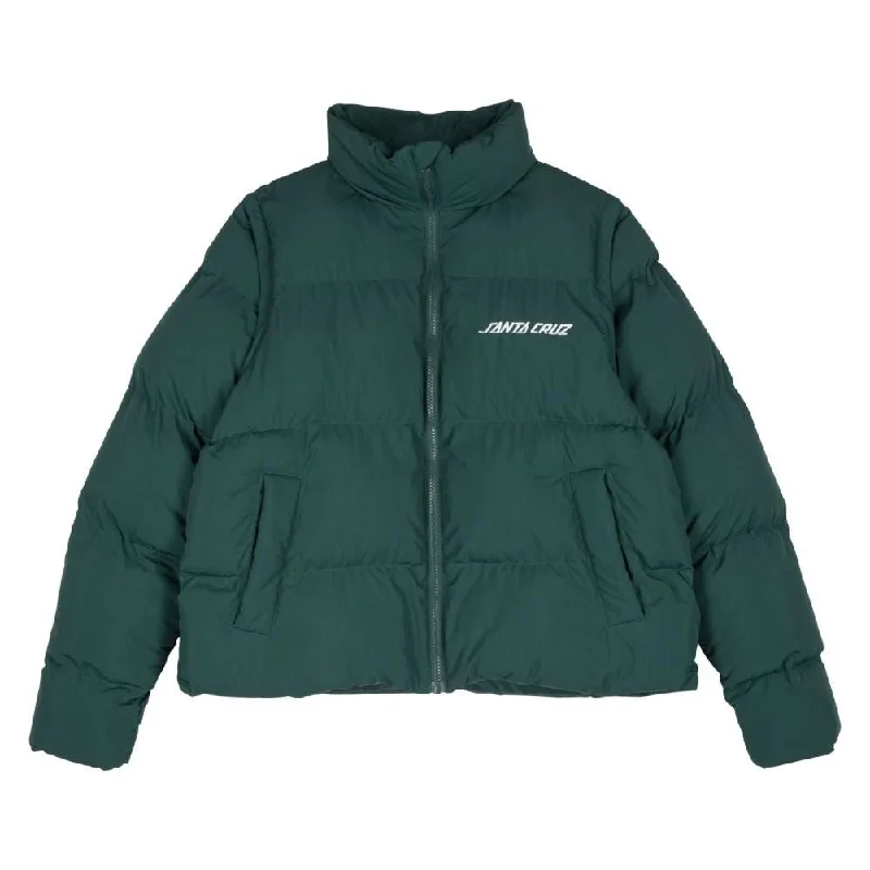 Santa Cruz Womens Jacket Strip 2 in 1 Quilted - Emerald Toggled Jacket Drawstring Jacket Belted Jacket