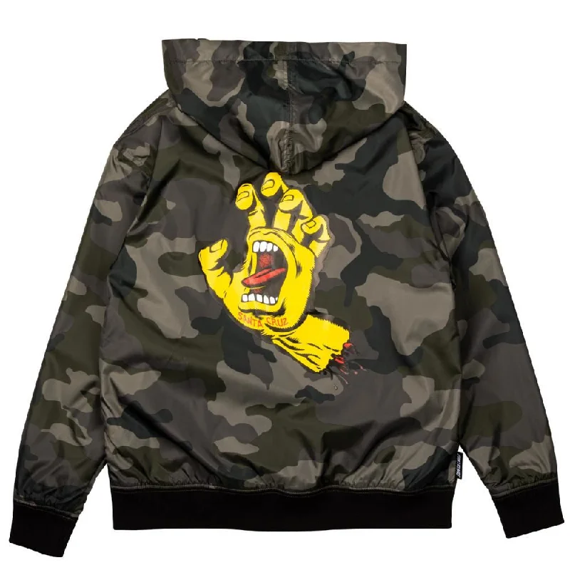 Santa Cruz Youth Jacket Youth Screaming Hand Jacket - Camo One-Shoulder Jacket Off-the-Shoulder Jacket Asymmetrical Jacket