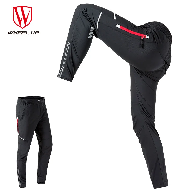 WHEEL UP Spring Autumn Men Cycling Pants Windproof Sport MTB Mountain Bike Pants Reflective Cycling Long Trousers Bicycle Pants Trousers Bridal Satin