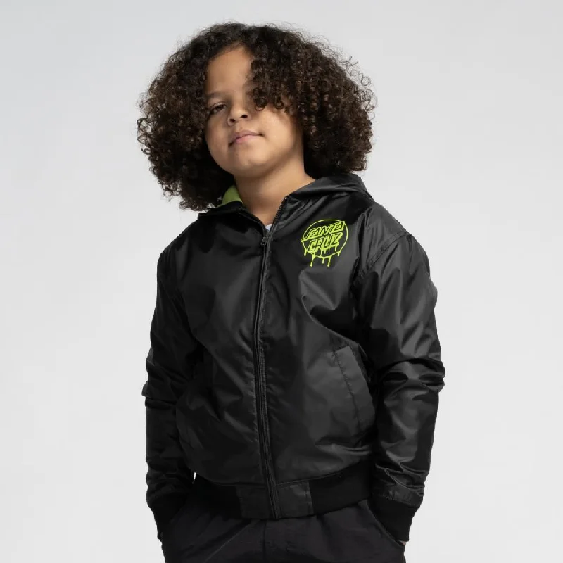 Santa Cruz Youth Jacket Youth Liquid Dot Jacket - Black Jacket Blazer Coat