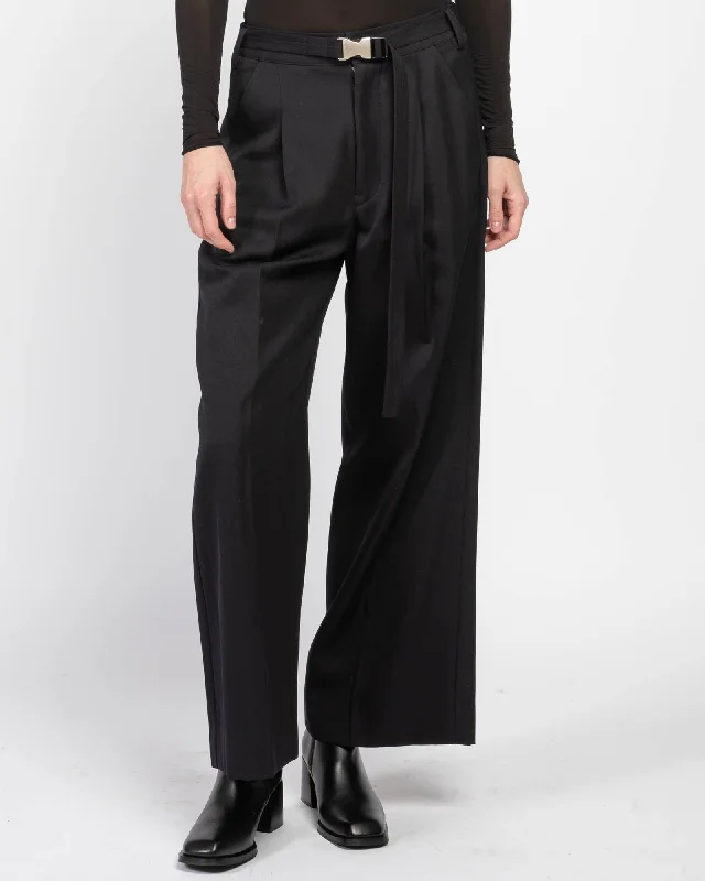 Belted Wide Pants Modern Bootcut Pants