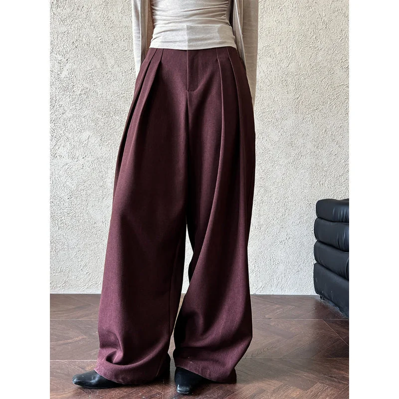 Drape Wide-leg Floor-length Suit Trousers Trousers Floral Bohemian