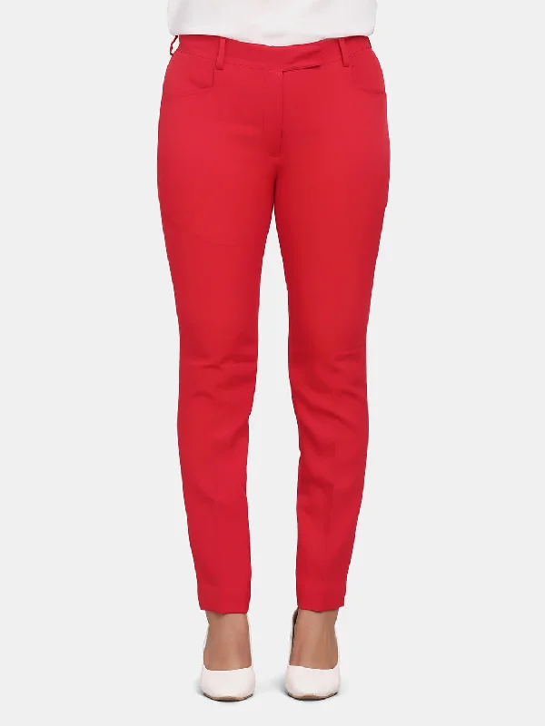 Slim Fit Trouser - Red Trousers sophisticated sleek