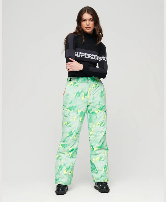 Ultimate Rescue Ski Trousers | Abstract Teal Lime Trousers stylish elegant