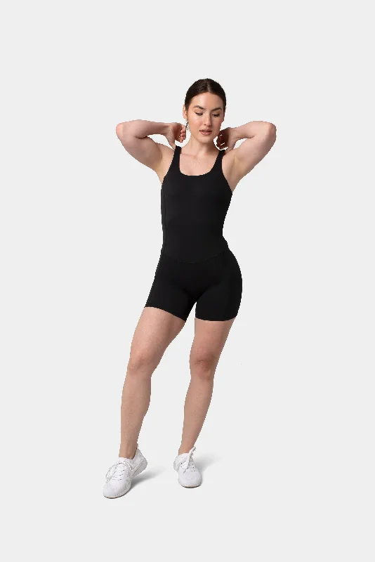 Cora Athletic Bodysuit - Black Fashionable Bodysuit for Date Night