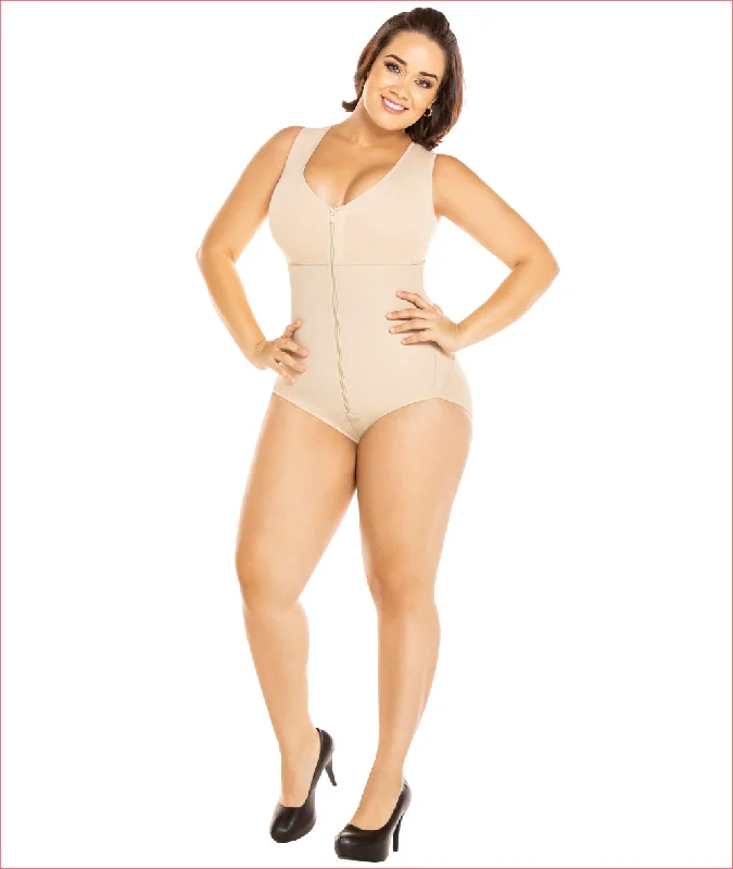 Firm compression girdle - Panty style with bra Bodysuit - C4191 Comfortable Bodysuit with Deep V