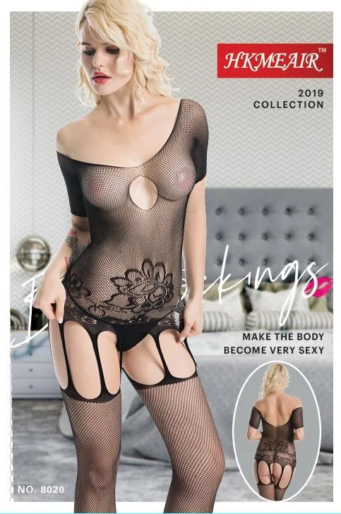 Hkmeair Sexy Net Bodystocking No 8020 Elegant Satin Bodysuit