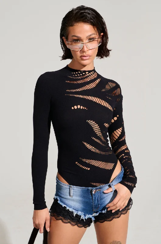 SEE YOU NEVER BODYSUIT Stylish Bodysuit with Lace Accents