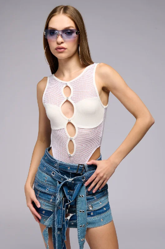 TRUST NO ONE BODYSUIT Fashionable Cropped Bodysuit