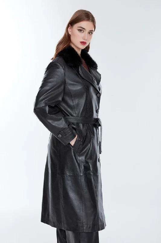 Alicia Double Breasted Plus Size Coat For Women Fur-Trimmed Winter Coat