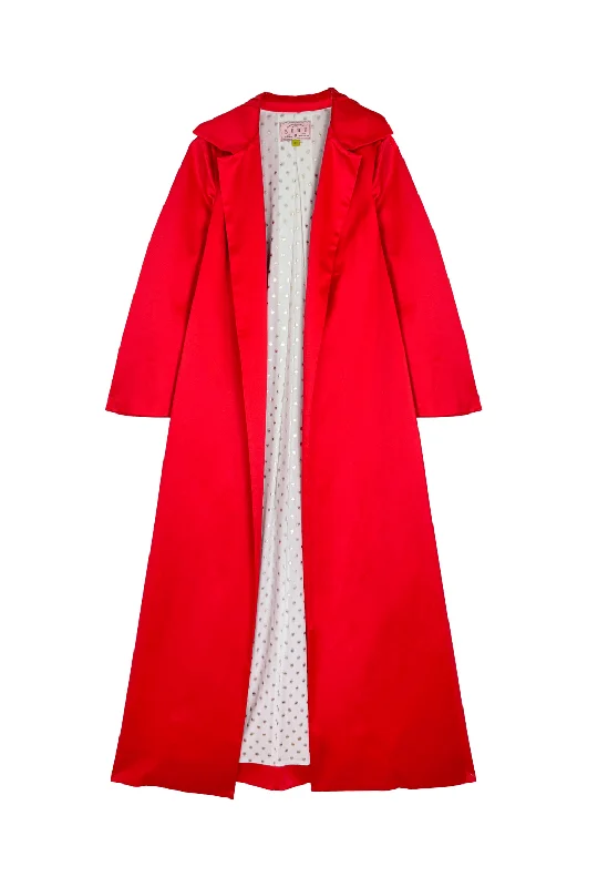 Buru + Pencil & Paper Co. Opera Coat - Red Satin Vintage Suede Jacket