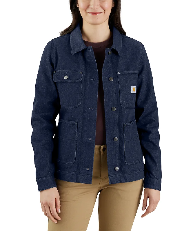 Carhartt Women's Denim Chore Coat - Basin Blue Chic Oversized Blazer