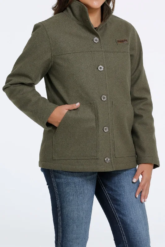 CINCH OLIVE WOLLY COAT Oversized Teddy Coat