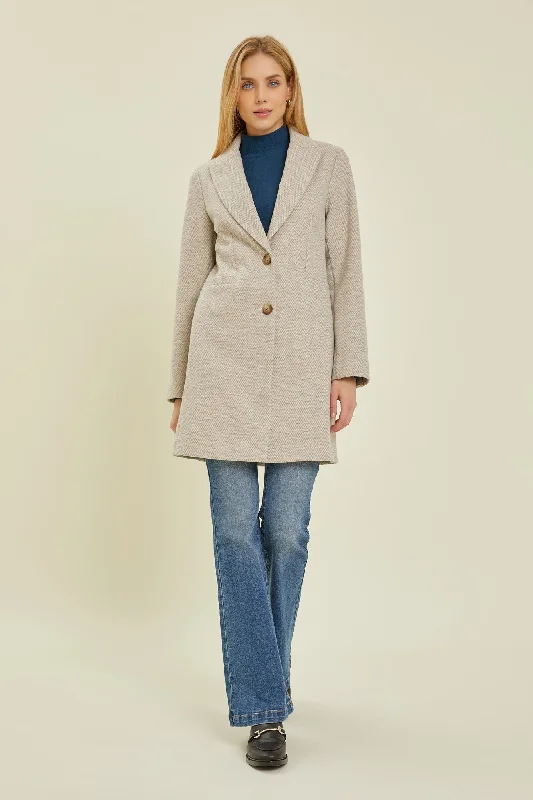 Eevie Double Button Coat Modern Asymmetric Coat