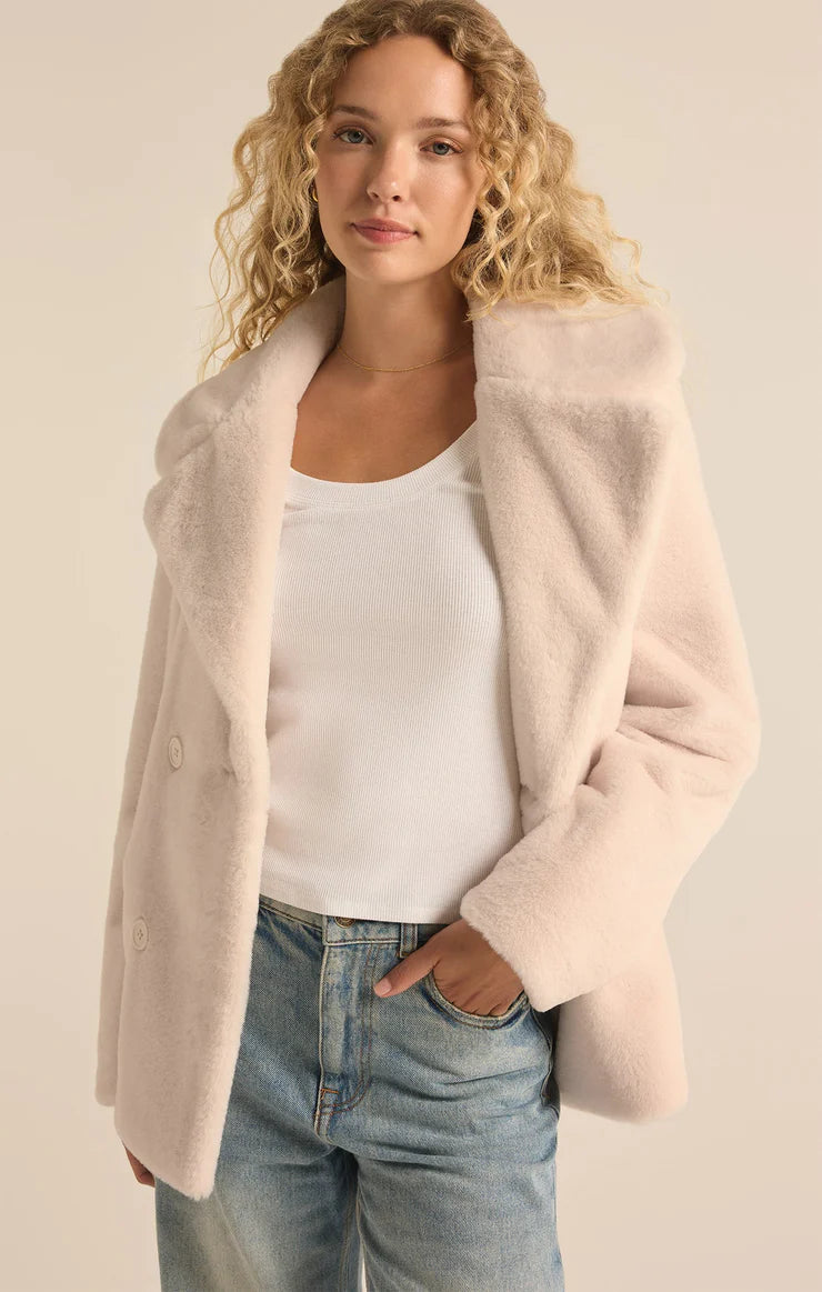 Gem Fur Coat Cozy Knitted Poncho