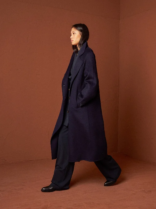 Maxi Wool Coat Blue Warmth-Enhanced Parka