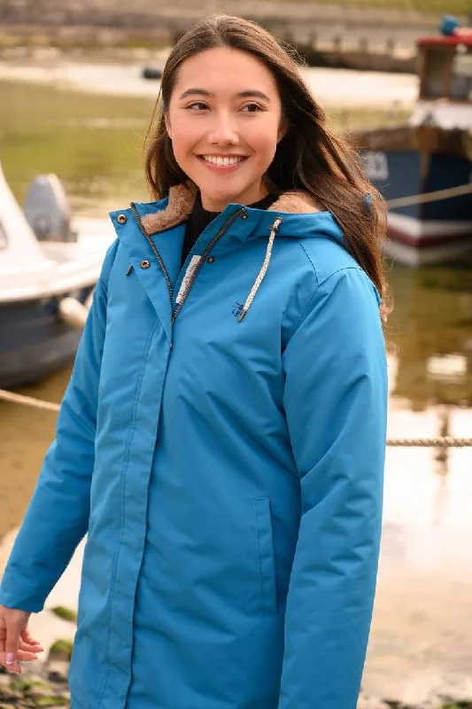 Lighthouse Ladies Waterproof Breathable Windproof Scarlett Mid-hip Coat-TEAL Soft Cashmere Wrap