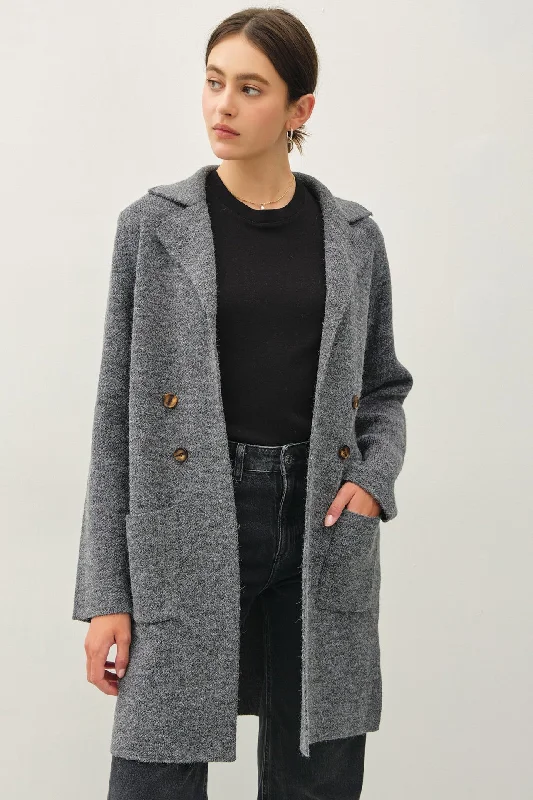 Pressing Matters Knit Coat Draped Longline Jacket