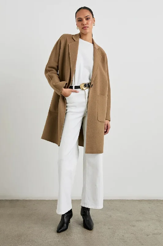 Rails Everest Coat in Camel Luxe Satin Long Coat